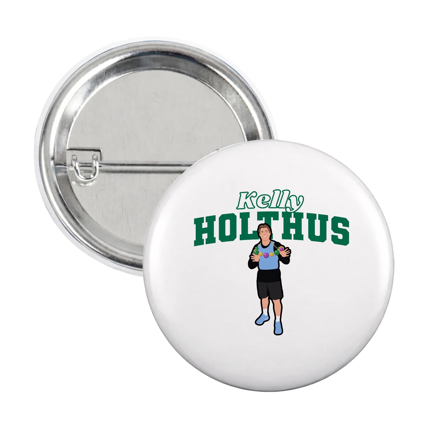 Game Day Button — Name Arch in White