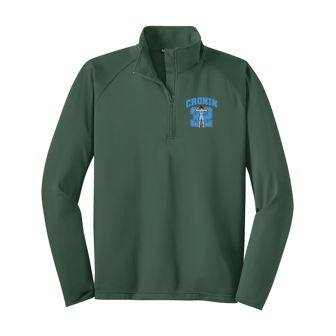 Q-Zip Pullover — Number in Green