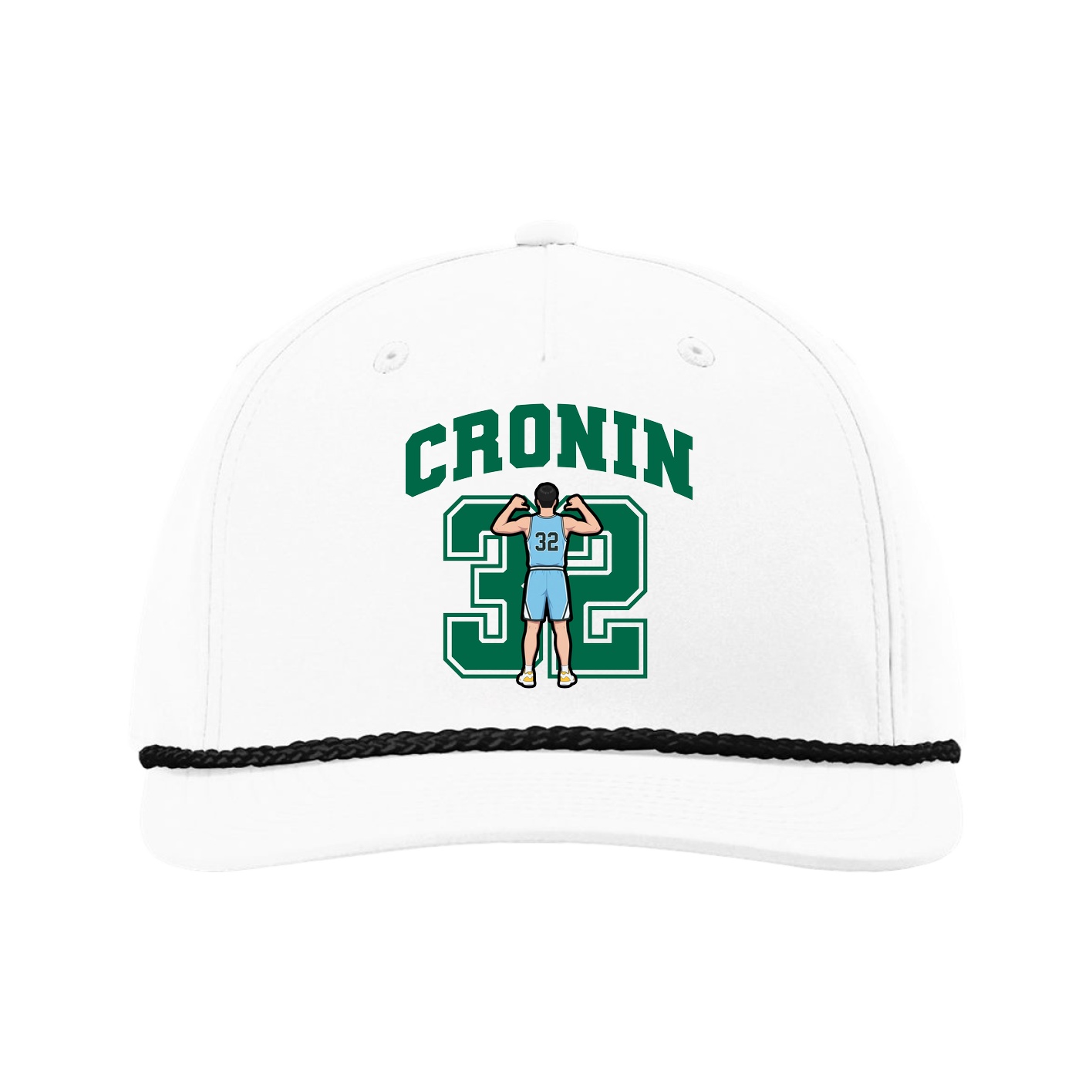 Five-Panel Classic Rope Cap — Number in White