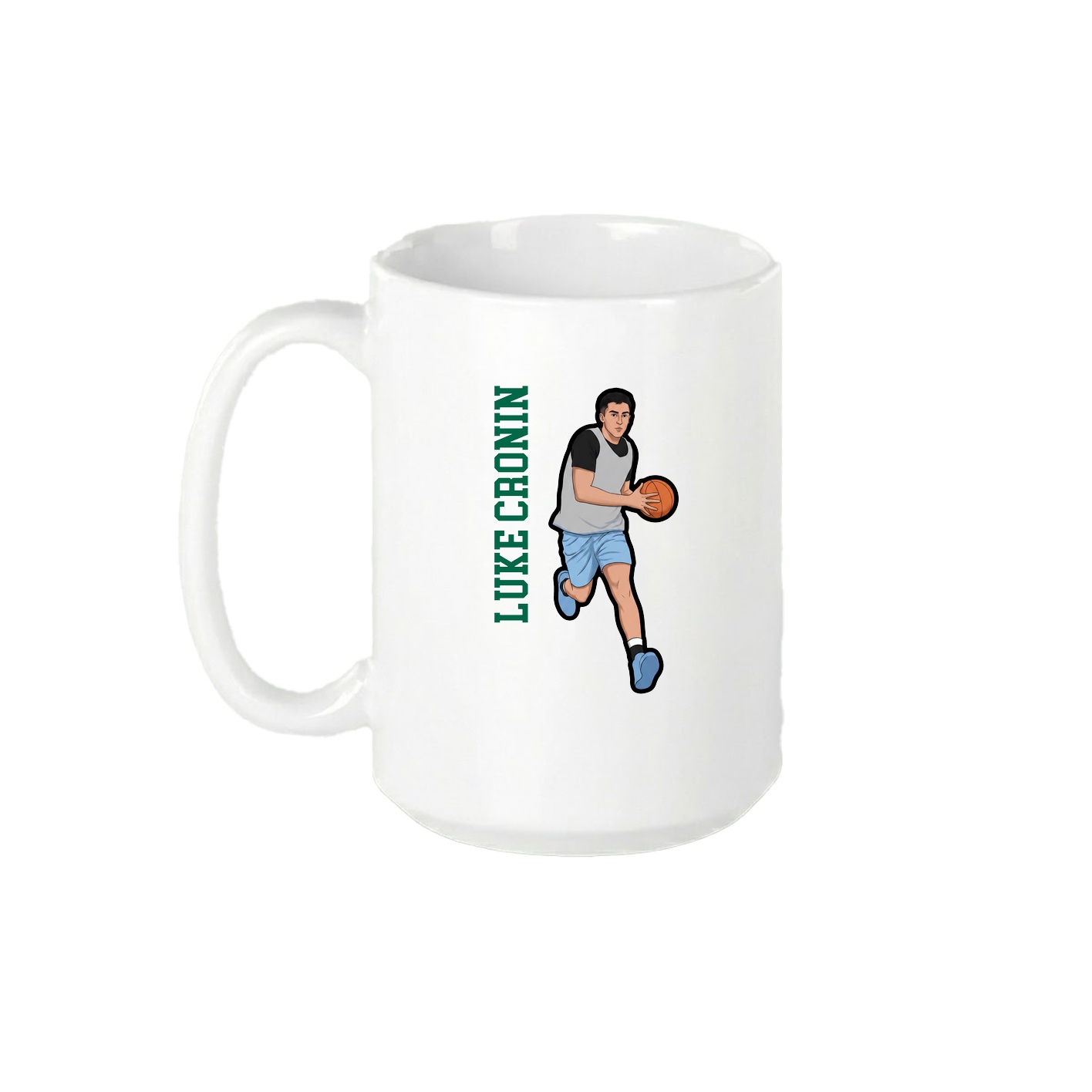 15oz Coffee Mug — Name Vertical in White