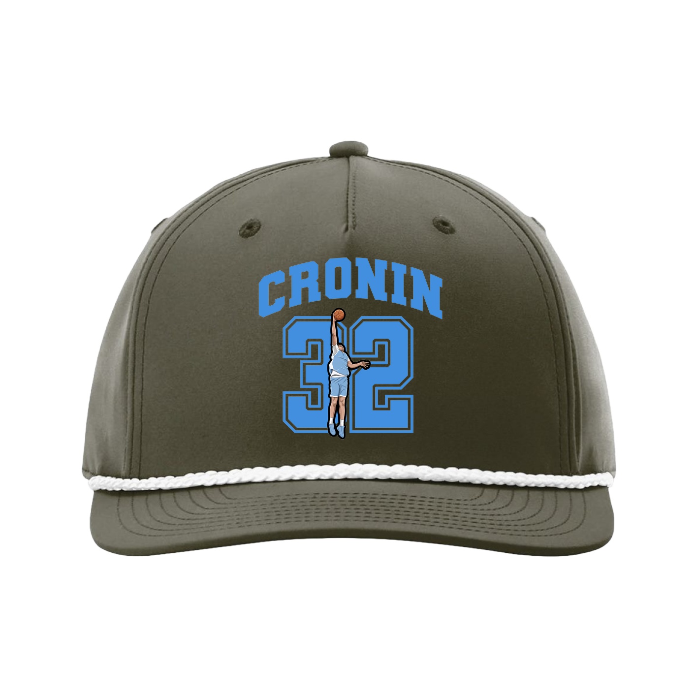 Five-Panel Classic Rope Cap — Number in Green