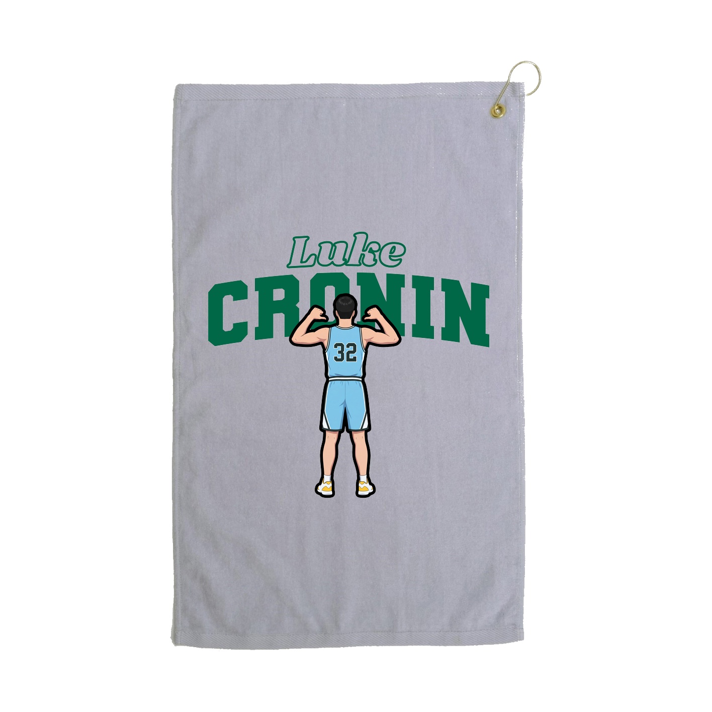 Golf Towel — Name Arch in Grey