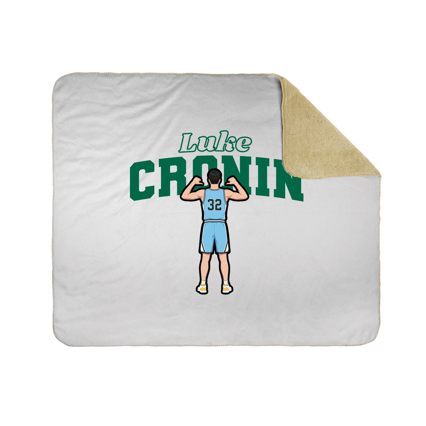 Throw Blanket — Name Arch in White