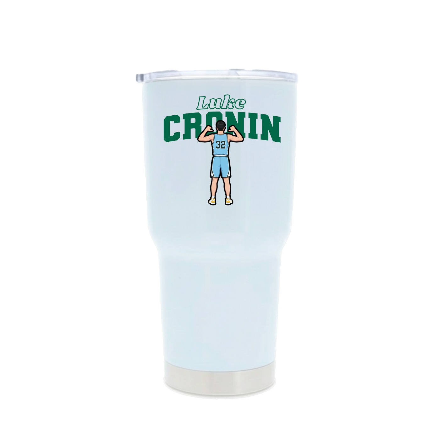 30oz Stainless Steel Tumbler — Name Arch in White