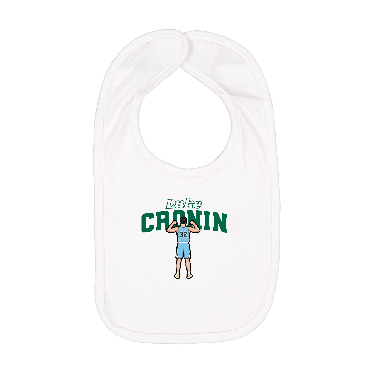 Infant Bib — Name Arch in White