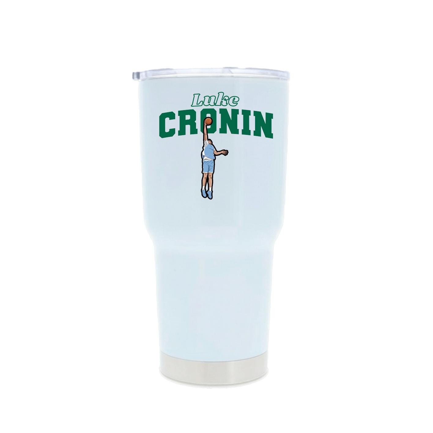 30oz Stainless Steel Tumbler — Name Arch in White