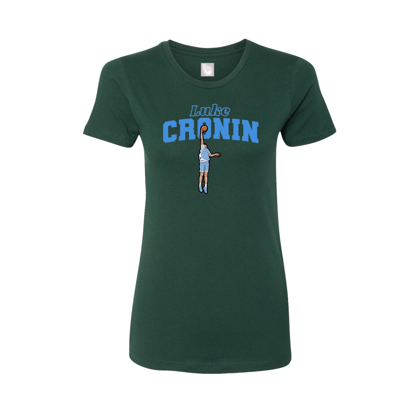 Fitted Women's Tee — Name Arch in Green