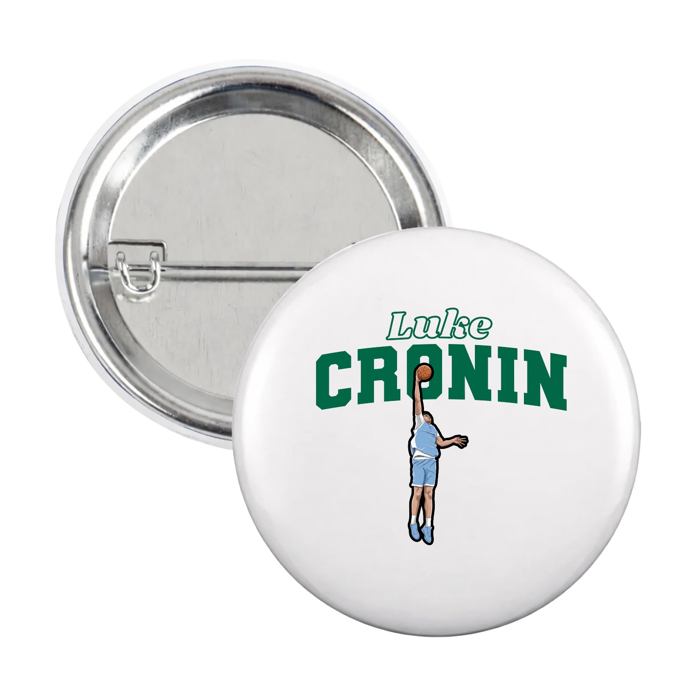 Game Day Button — Name Arch in White