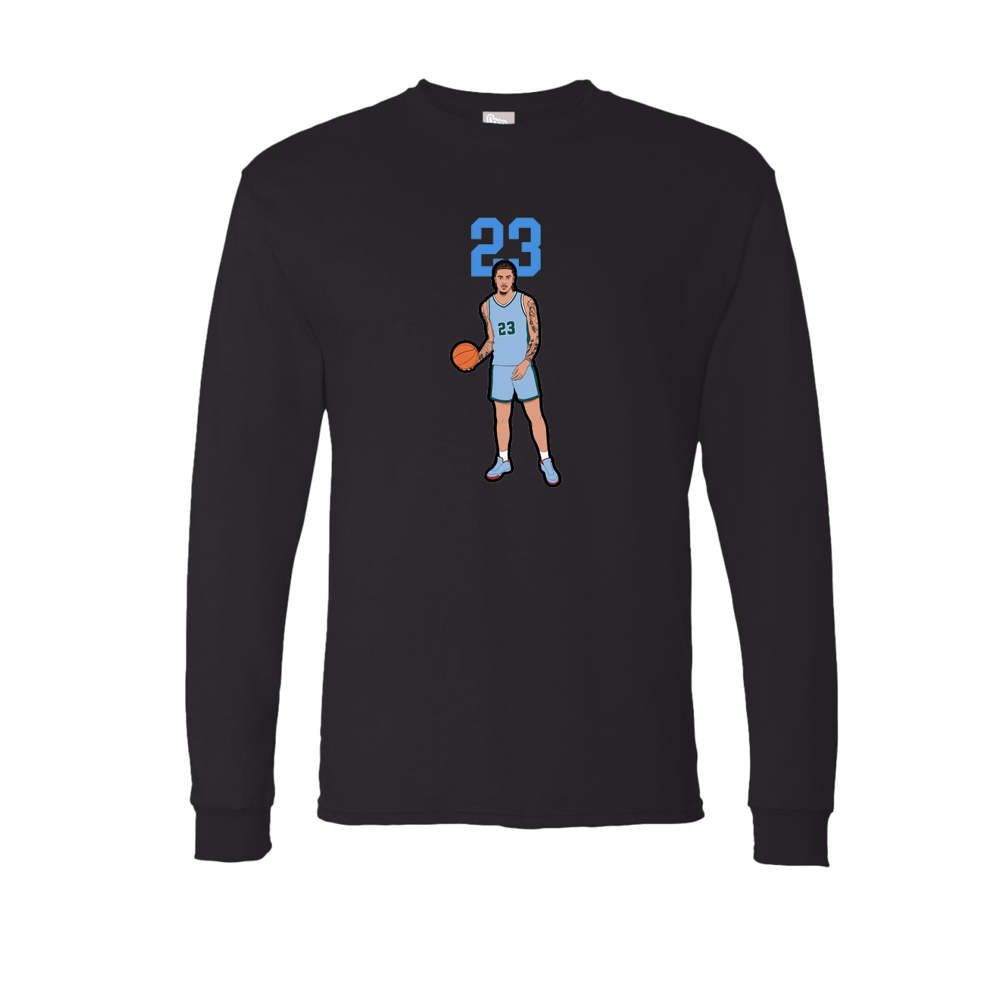 Long Sleeve Tee — Number Top in Black
