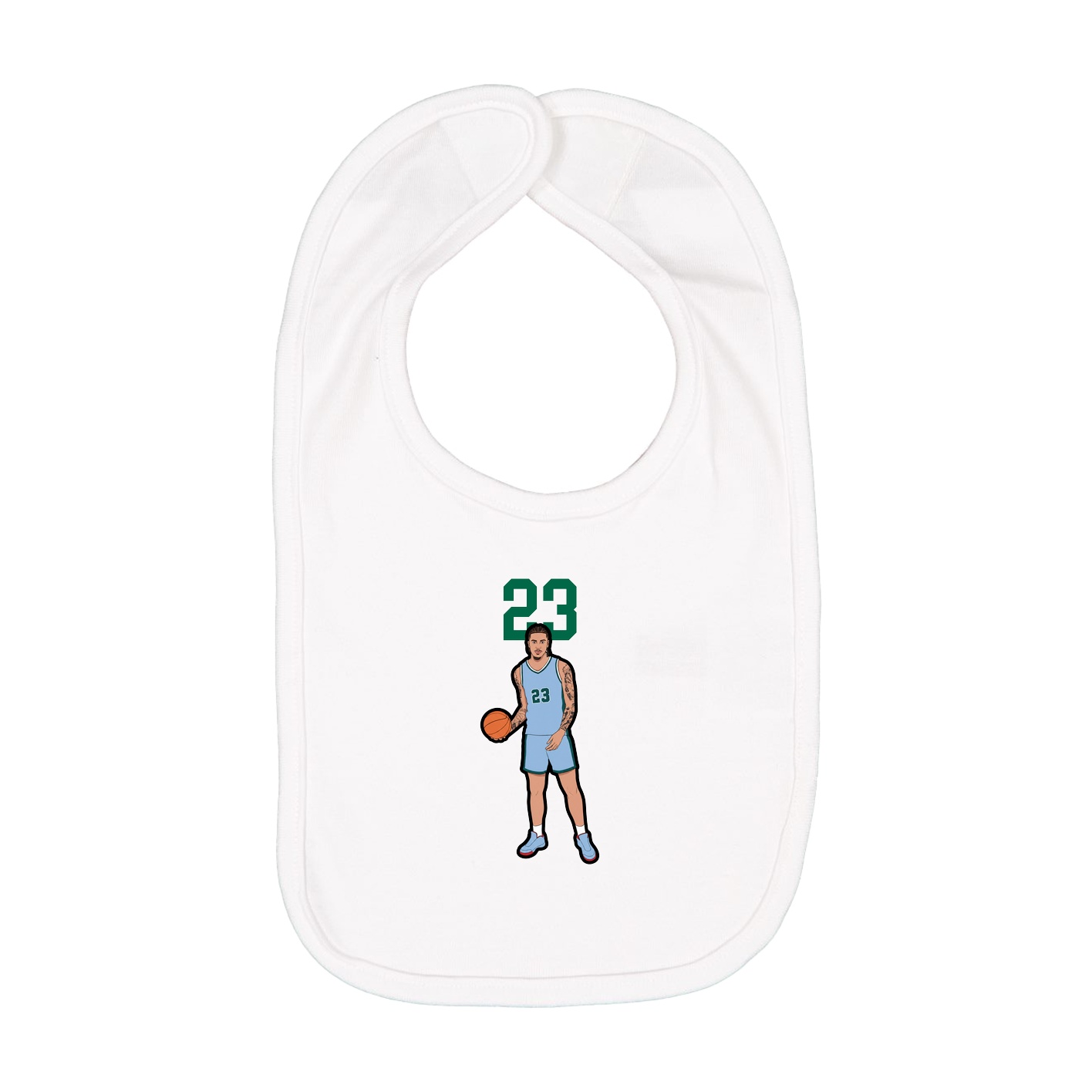 Infant Bib — Number Top in White
