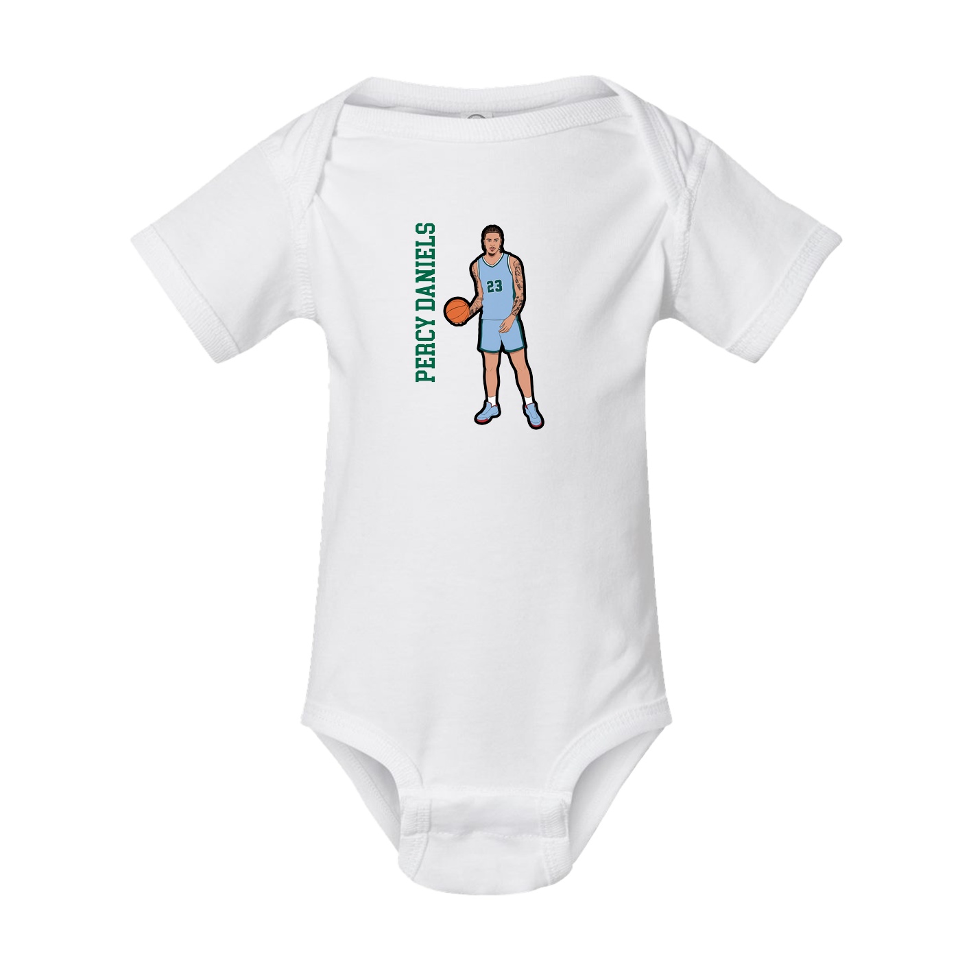 Baby Onesie — Name Vertical in White