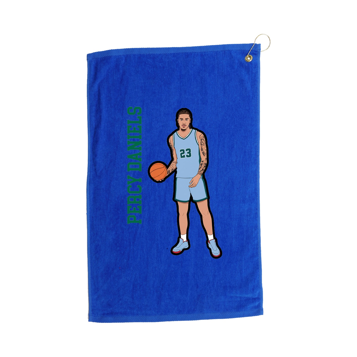 Golf Towel — Name Vertical in Royal