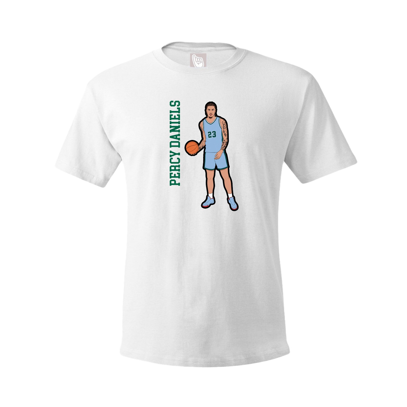 Youth Tee — Name Vertical in White