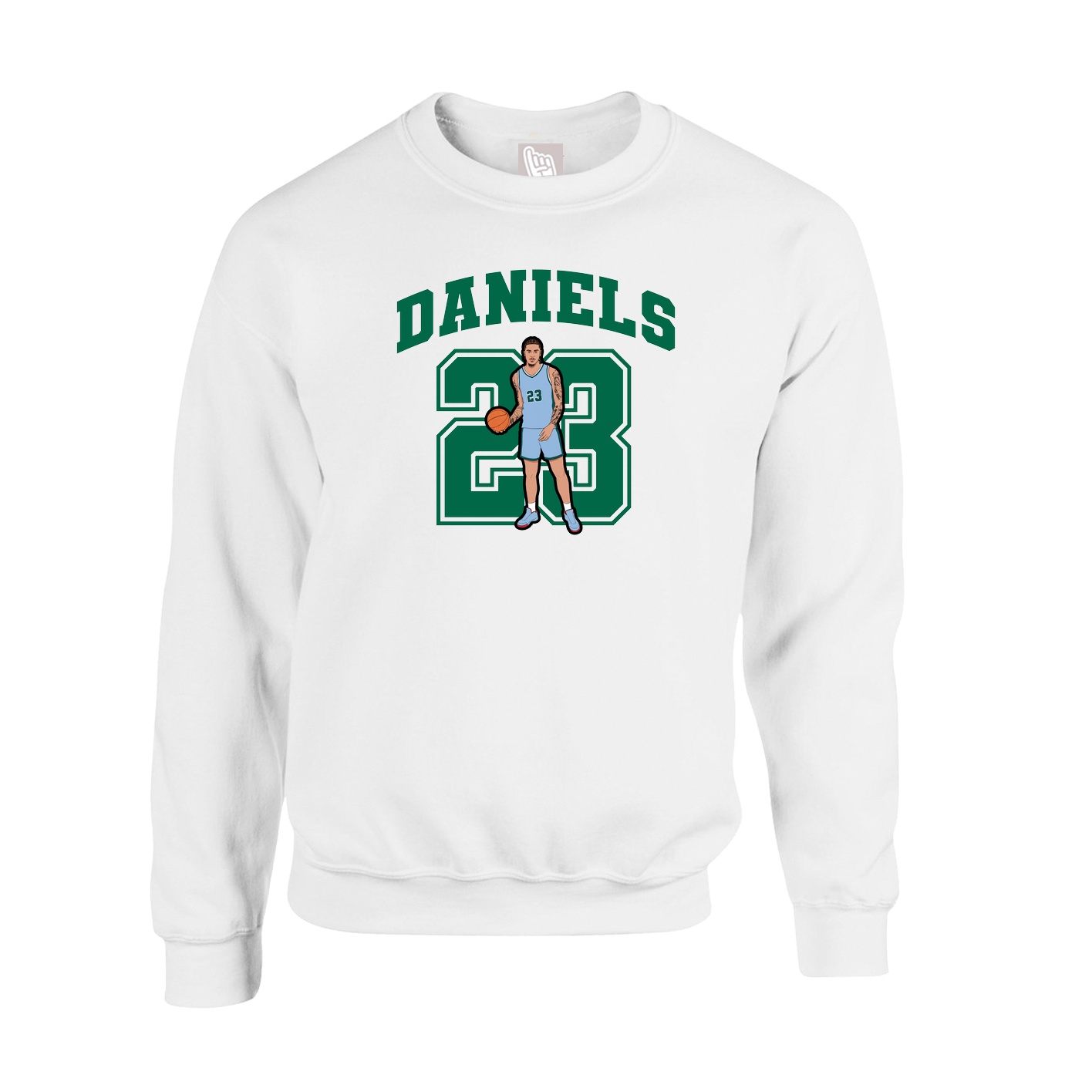 Fleece Crew — Number in White