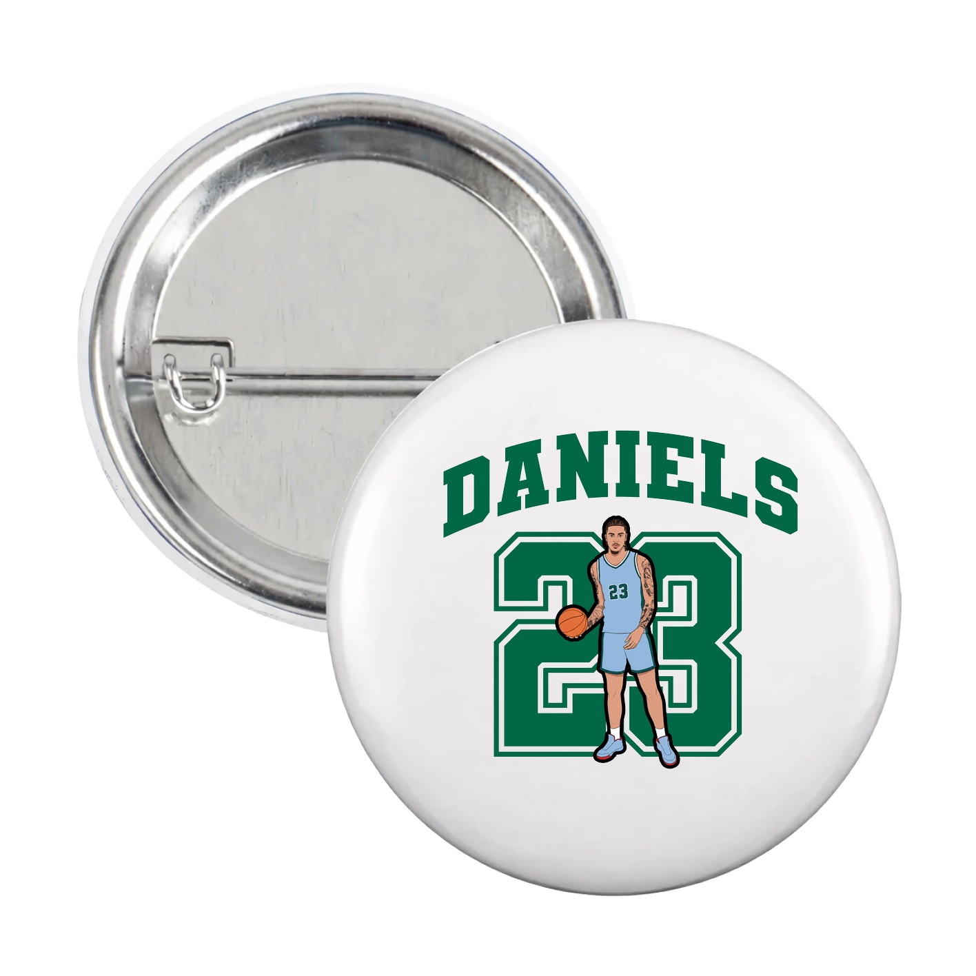 Game Day Button — Number in White