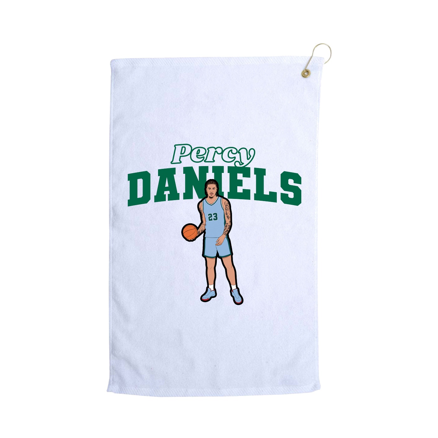 Golf Towel — Name Arch in White