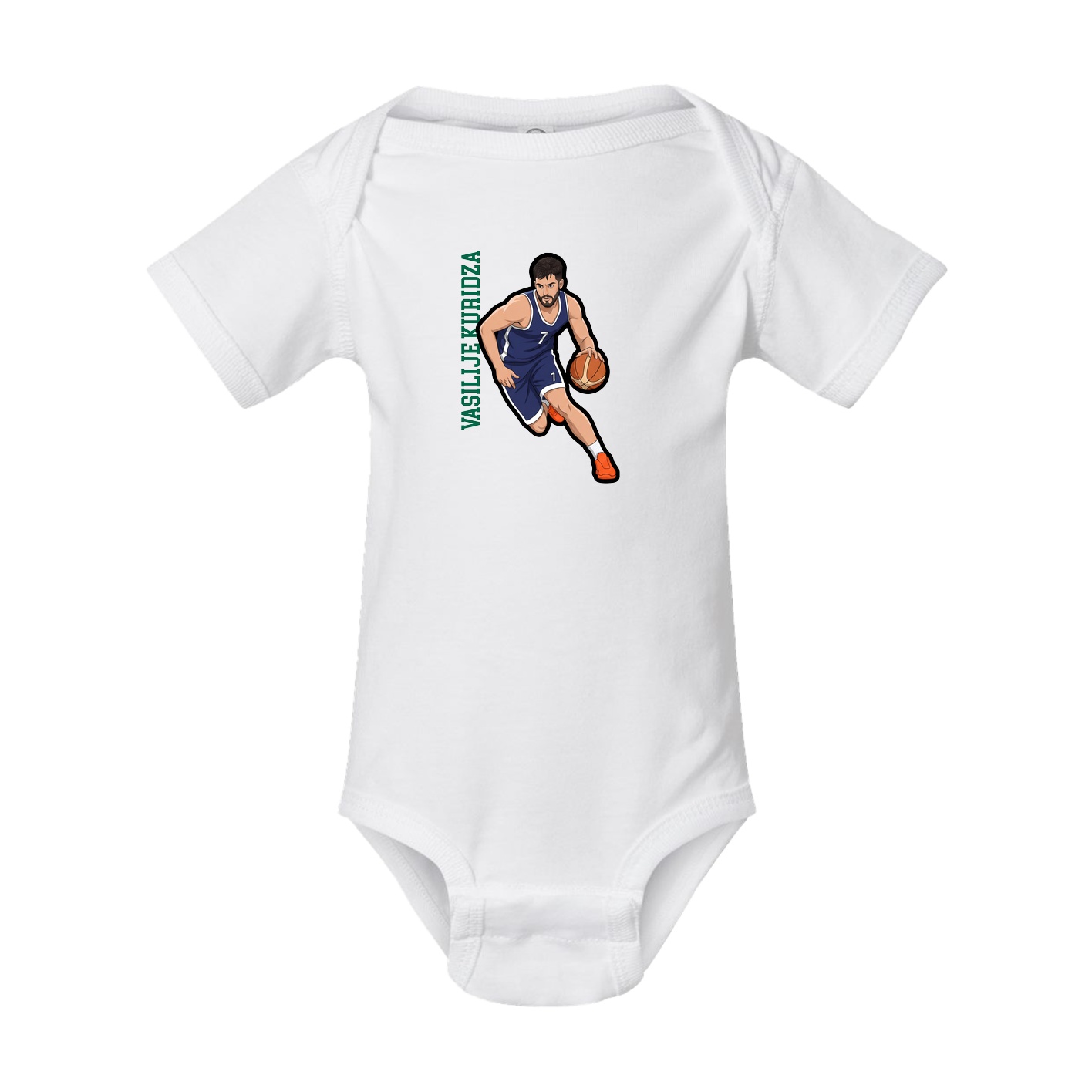 Baby Onesie — Name Vertical in White