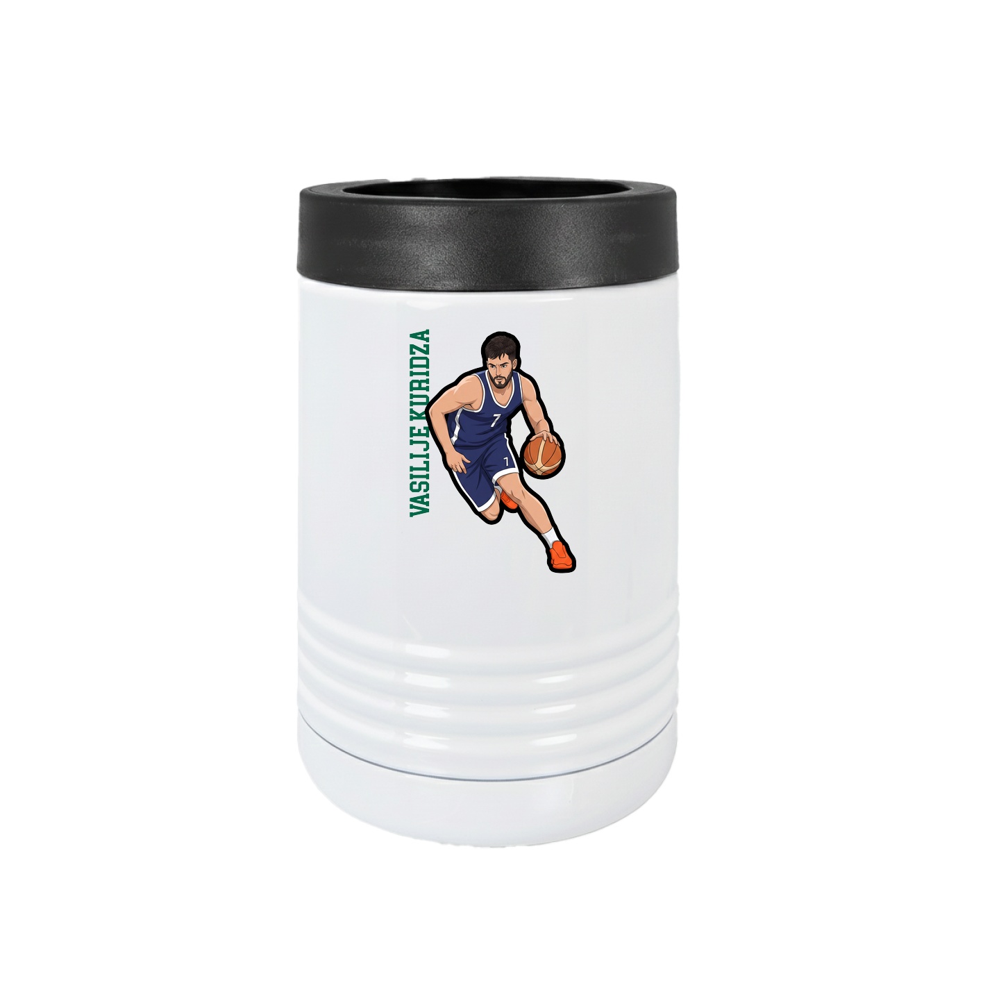 Beverage Holder — Name Vertical in White