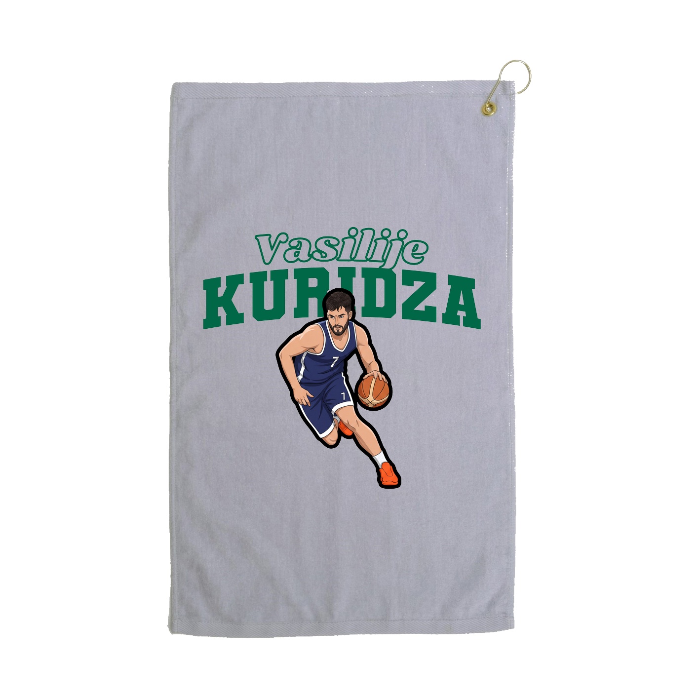 Golf Towel — Name Arch in Grey