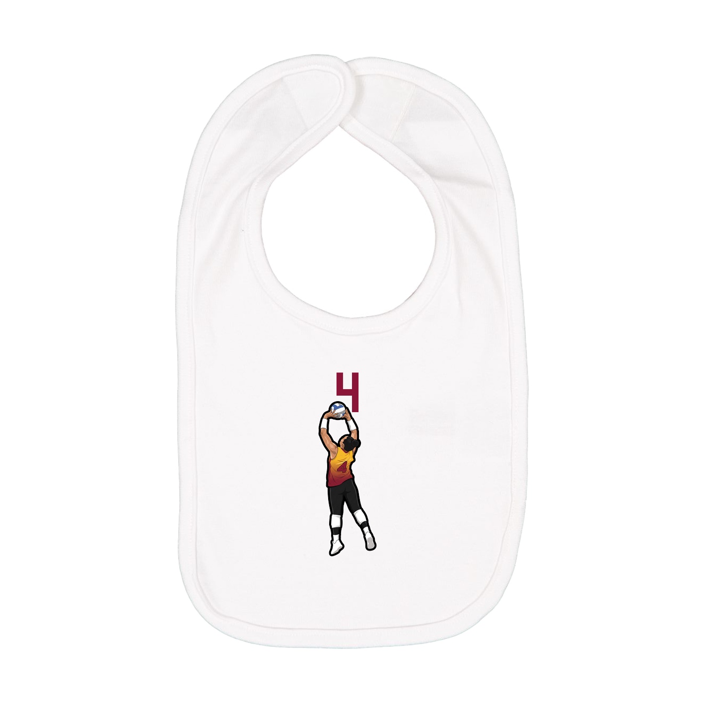 Infant Bib — Number Top in White
