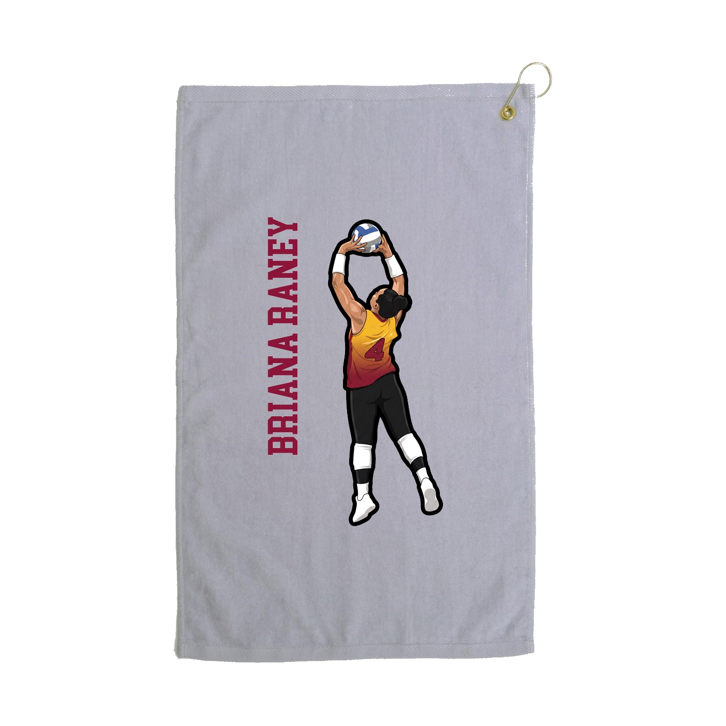 Golf Towel — Name Vertical in Grey