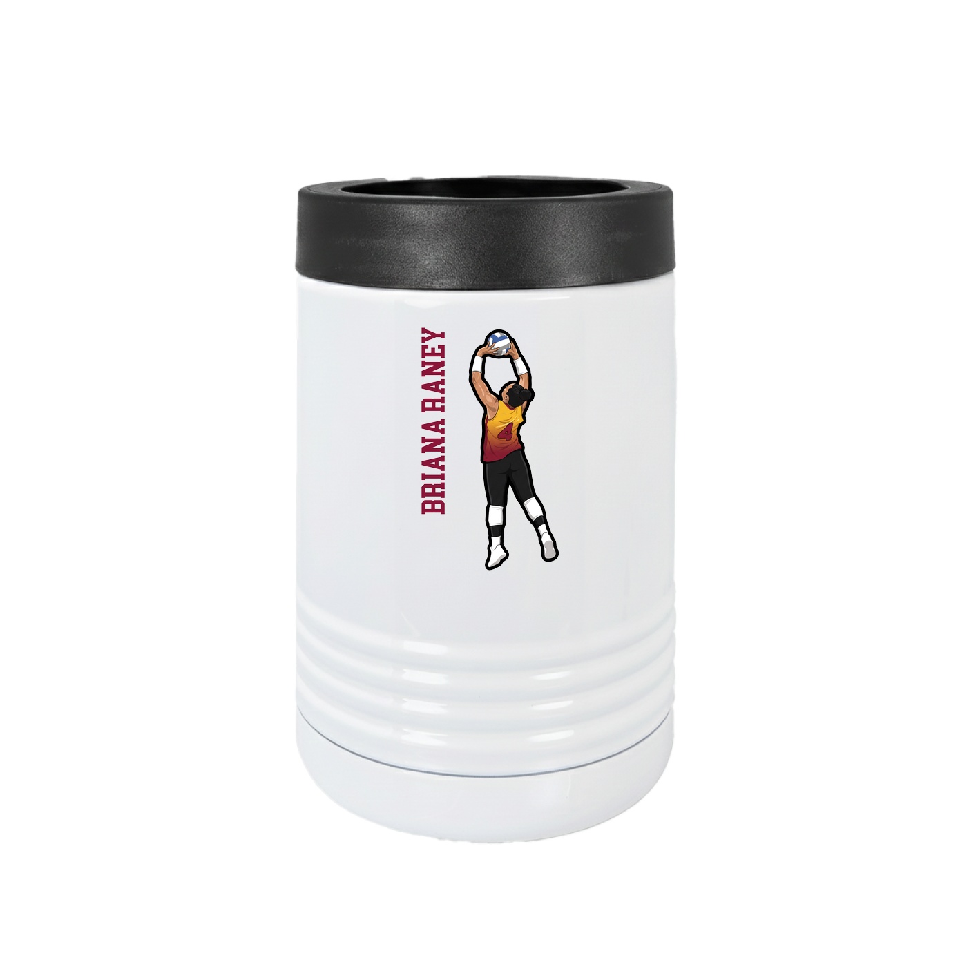 Beverage Holder — Name Vertical in White