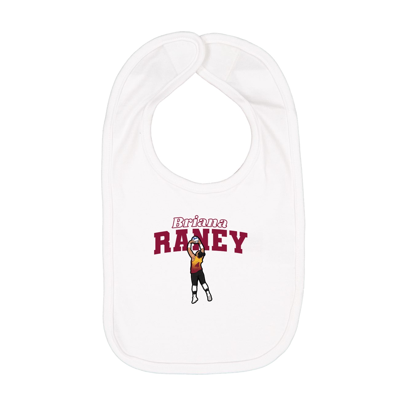 Infant Bib — Name Arch in White