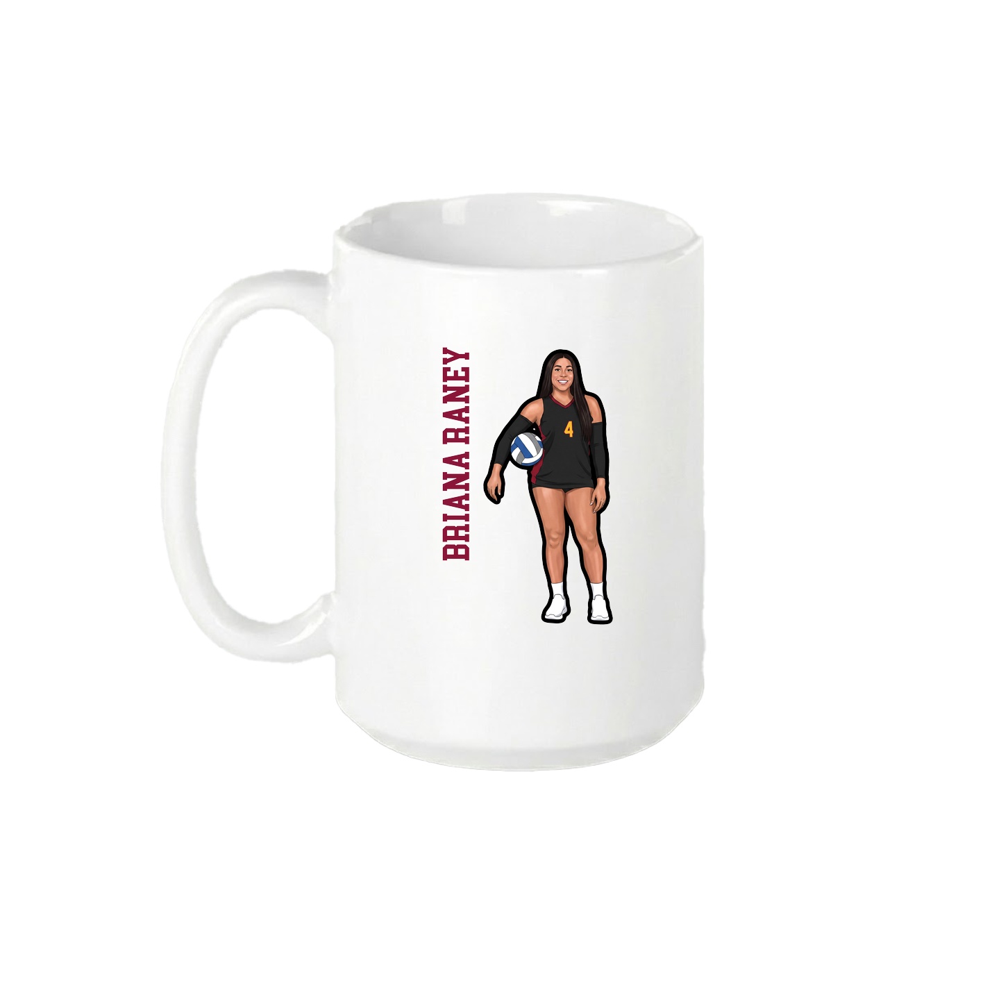 15oz Coffee Mug — Name Vertical in White
