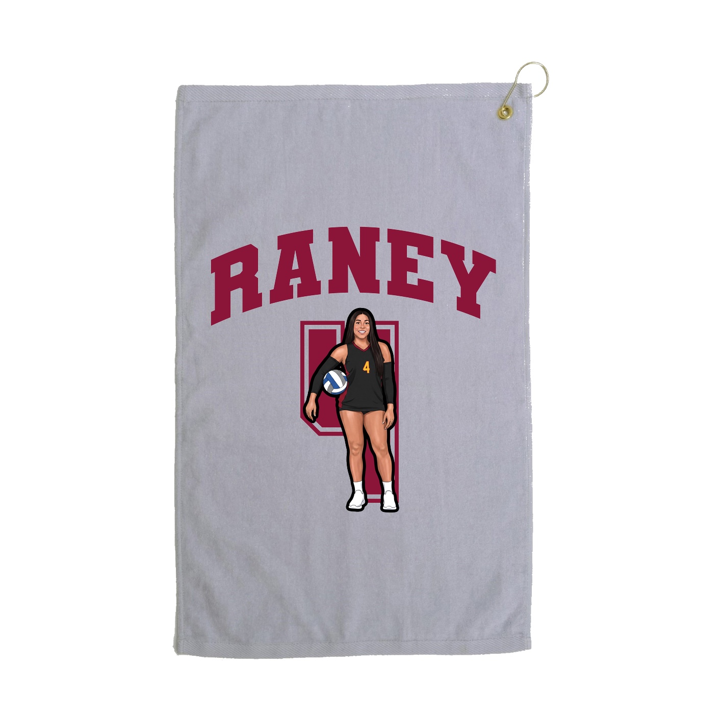 Golf Towel — Number in Grey