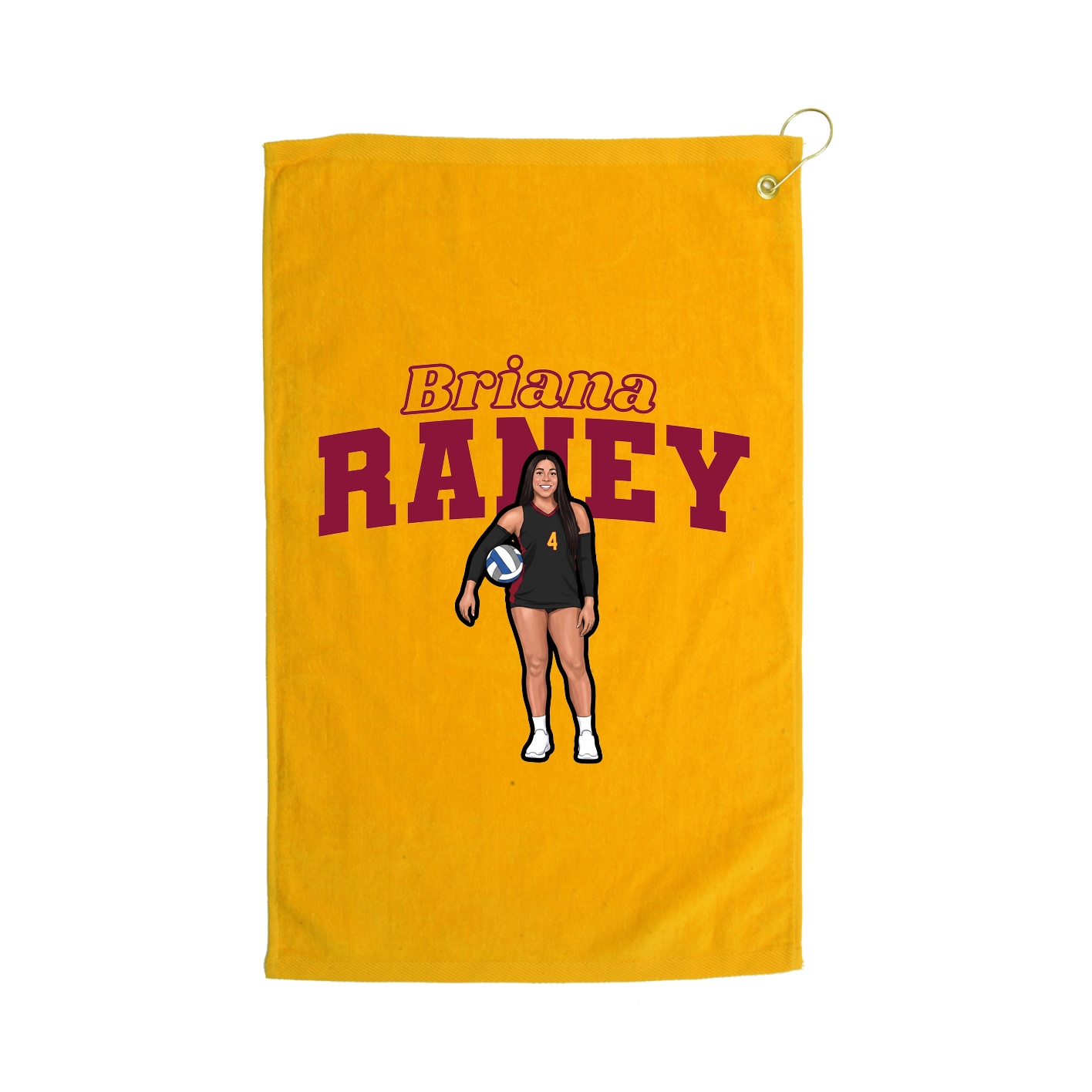 Golf Towel — Name Arch in Gold