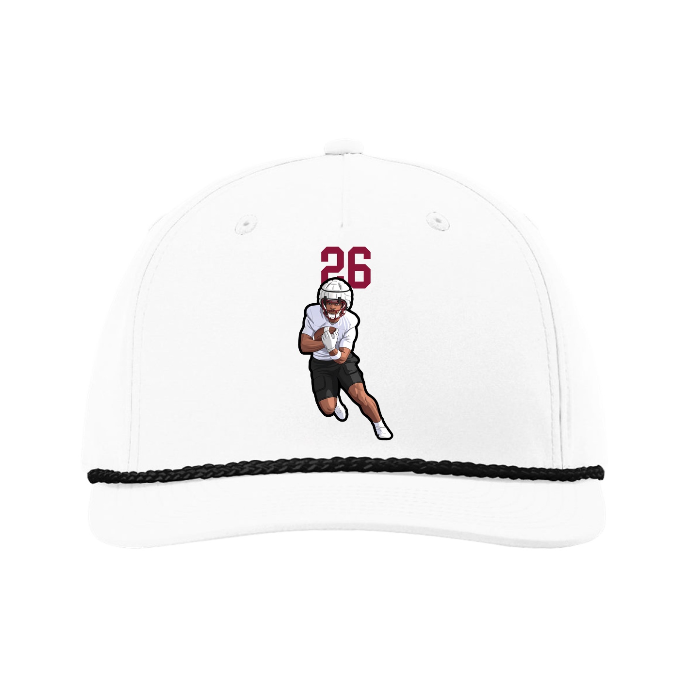 Five-Panel Classic Rope Cap — Number Top in White