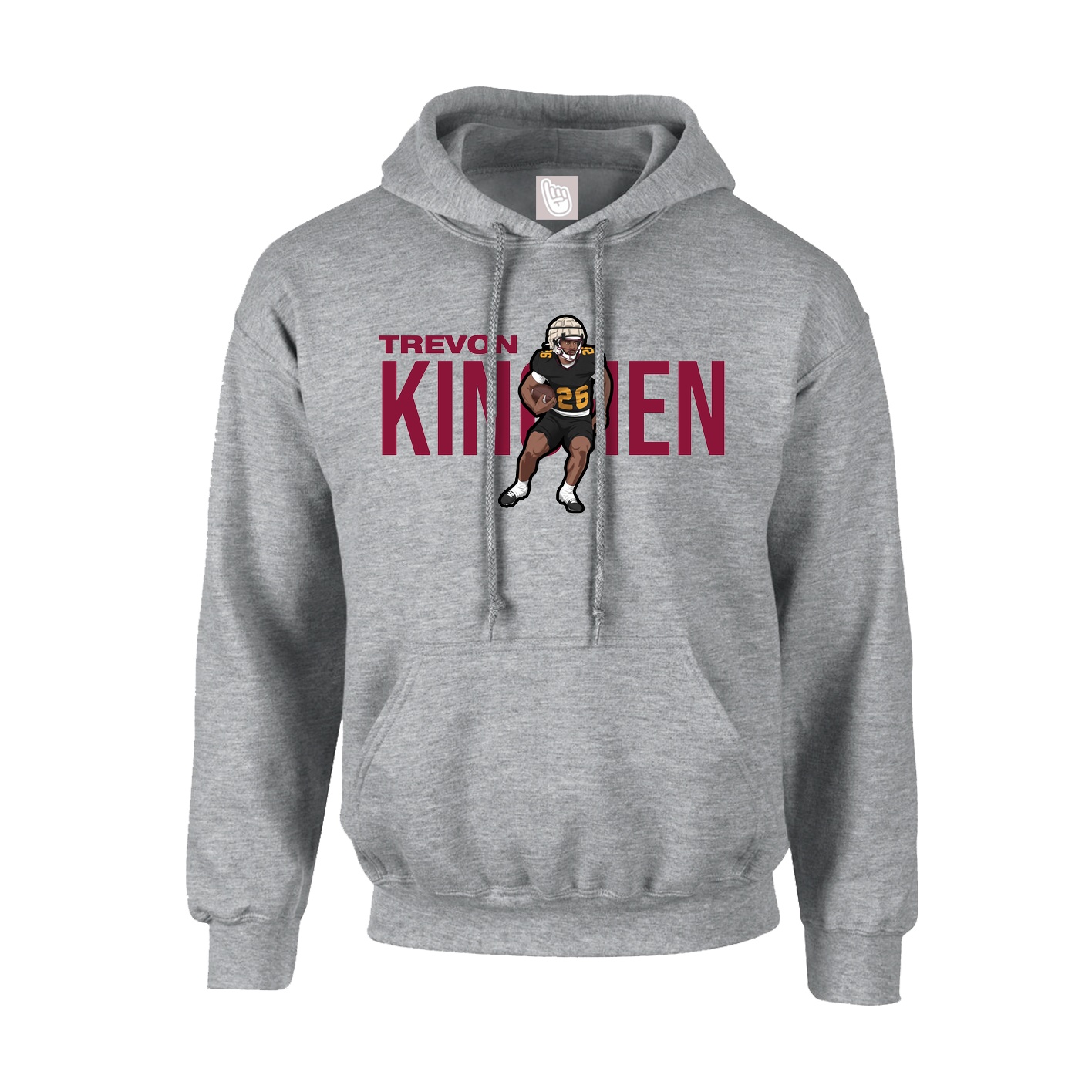 Hoodie — Player Name in Grey