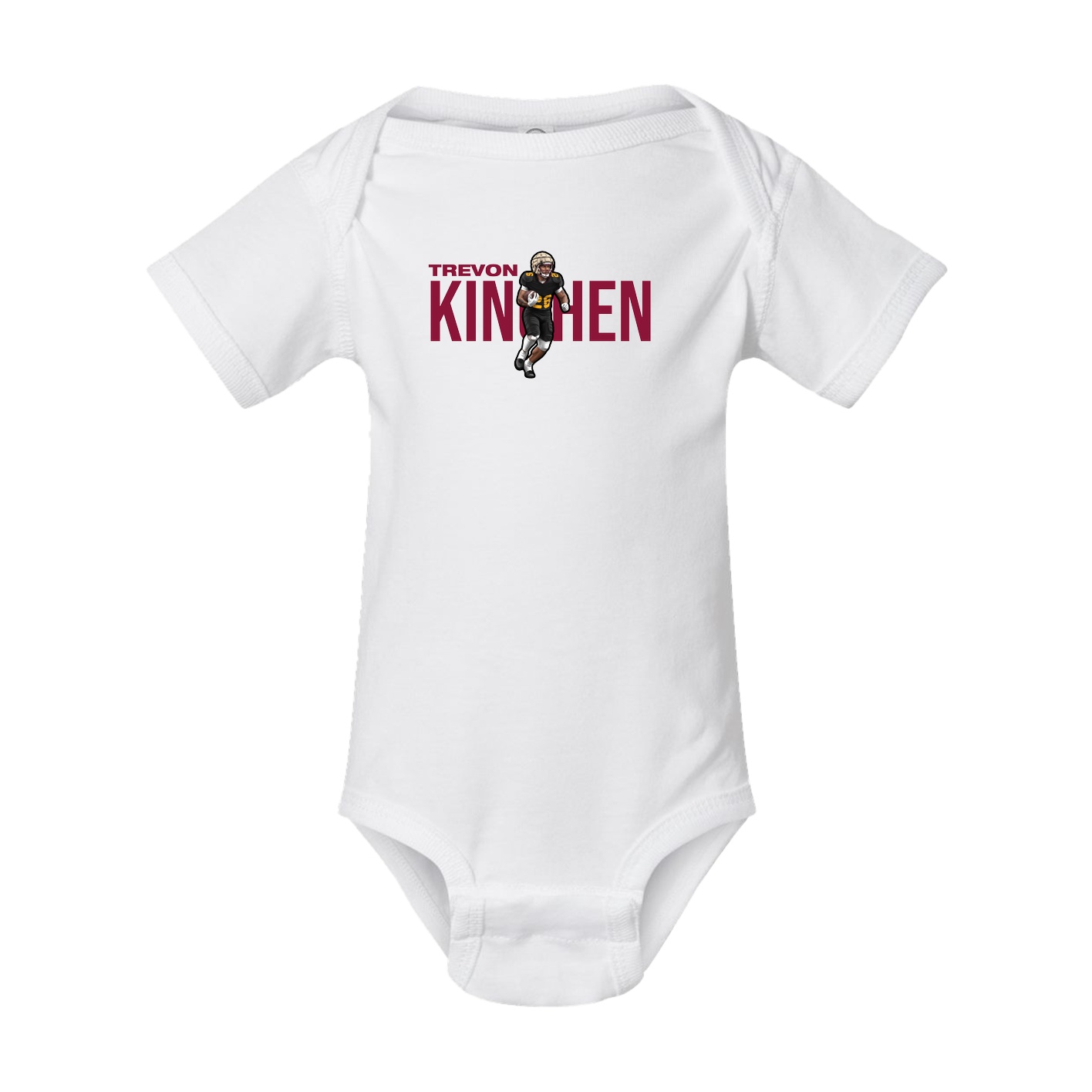Baby Onesie — Player Name in White
