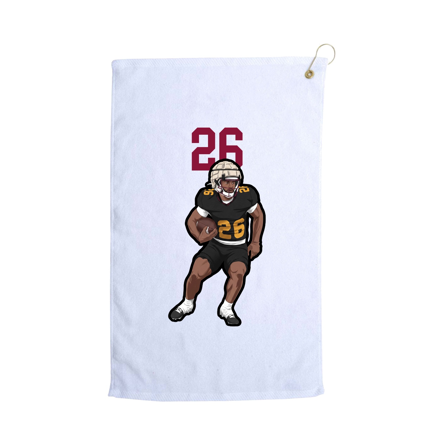 Golf Towel — Number Top in White