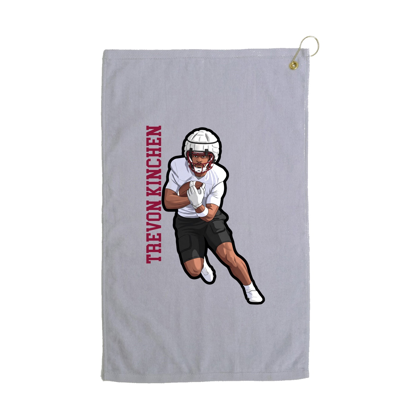 Golf Towel — Name Vertical in Grey