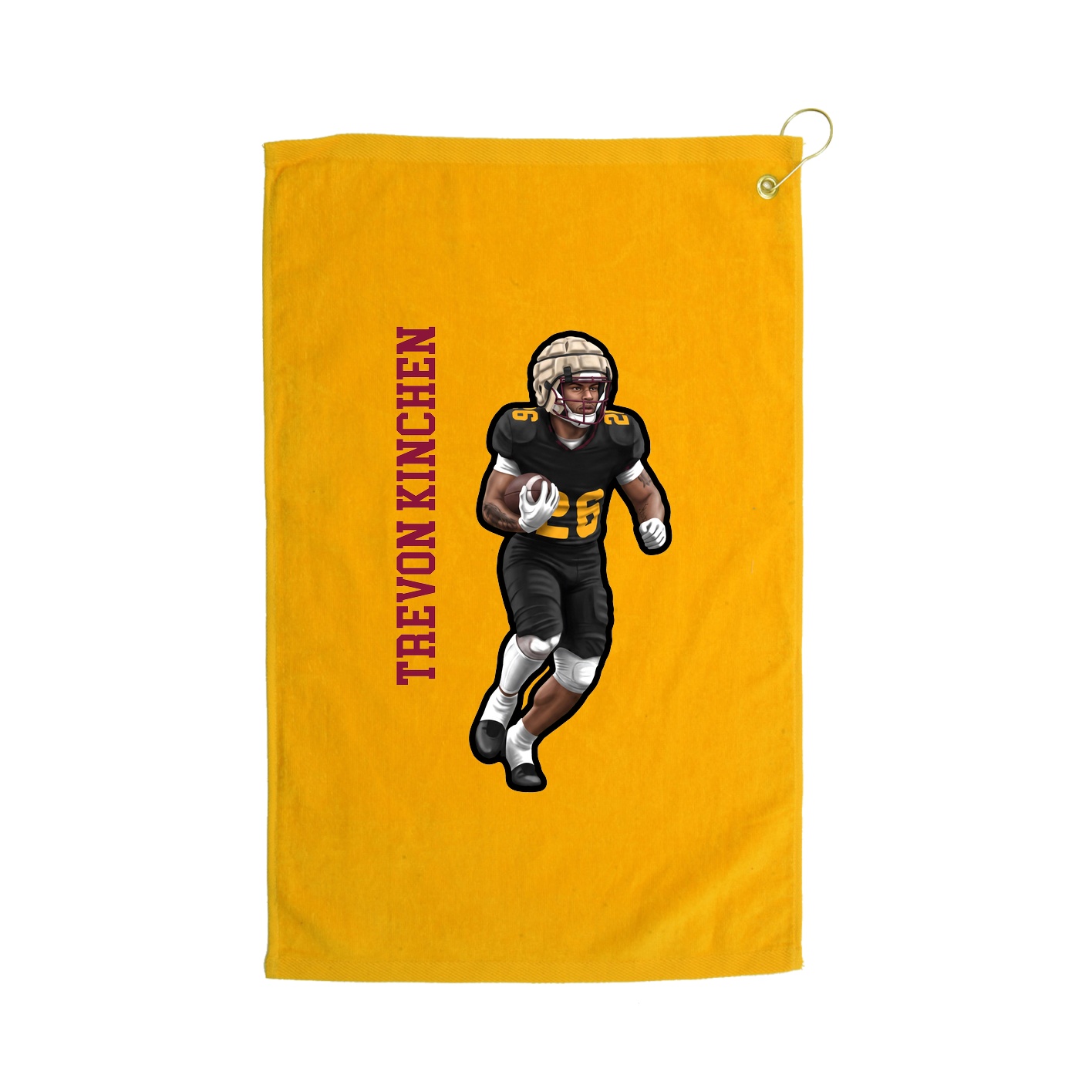 Golf Towel — Name Vertical in Gold