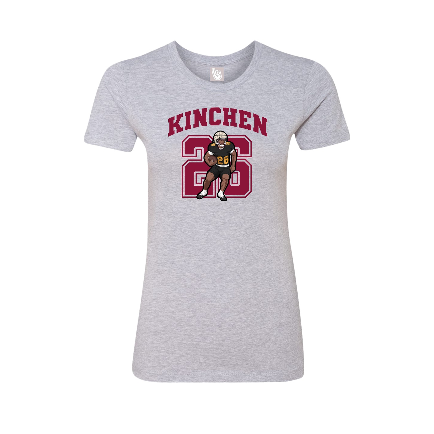 Fitted Women's Tee — Number in Grey