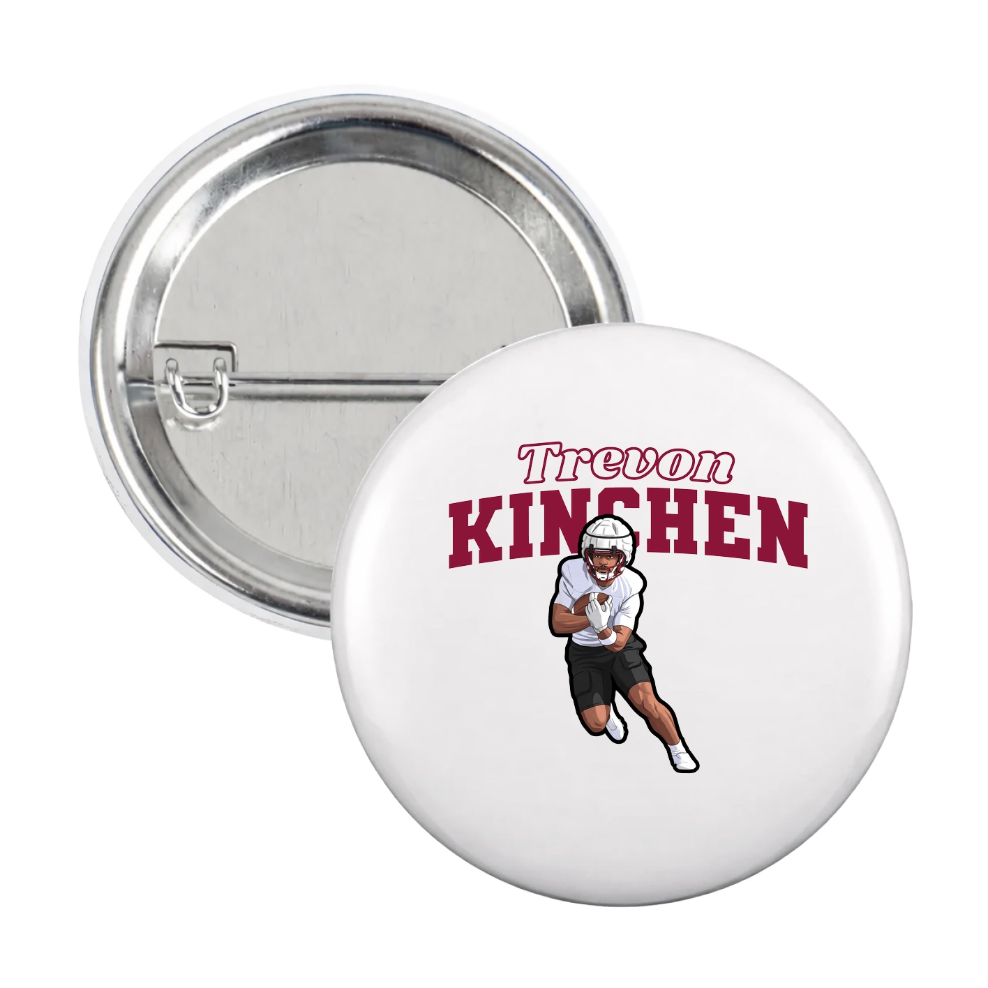 Game Day Button — Name Arch in White
