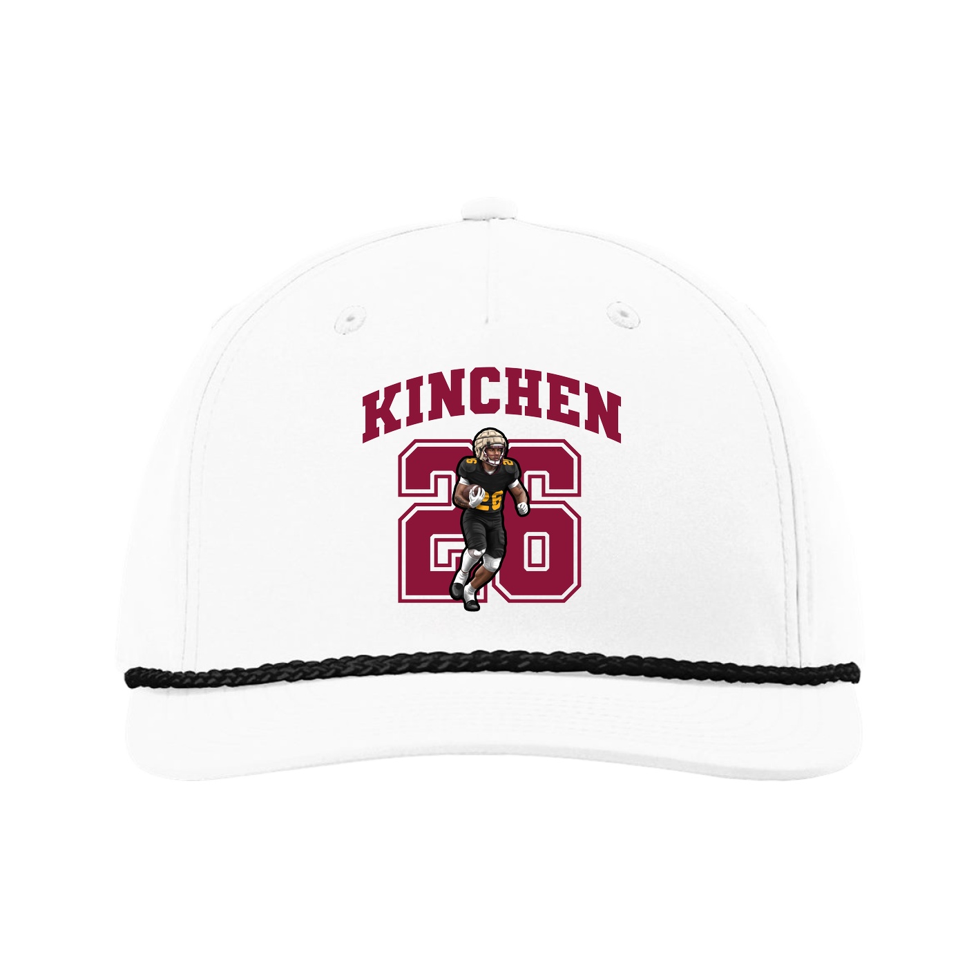 Five-Panel Classic Rope Cap — Number in White