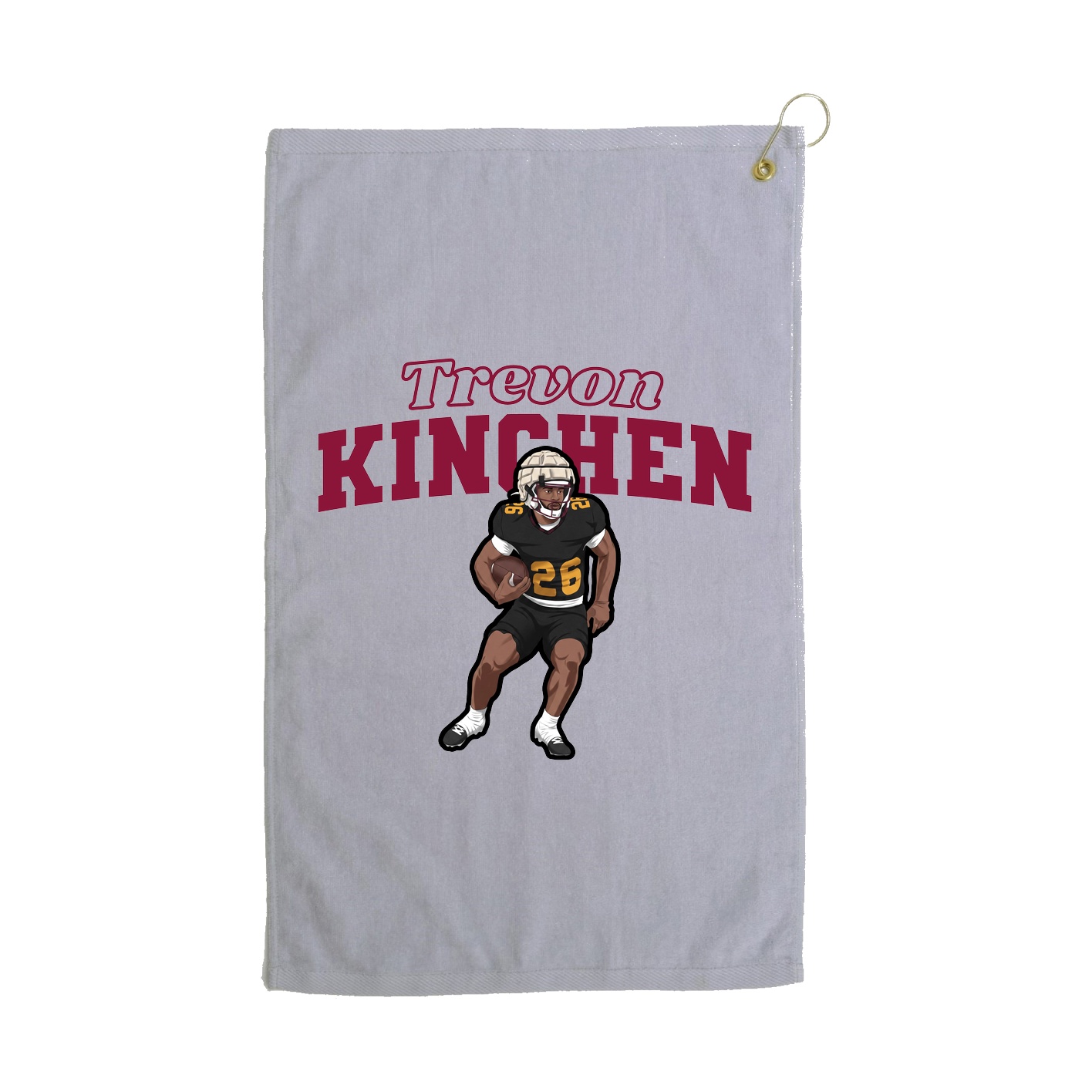 Golf Towel — Name Arch in Grey