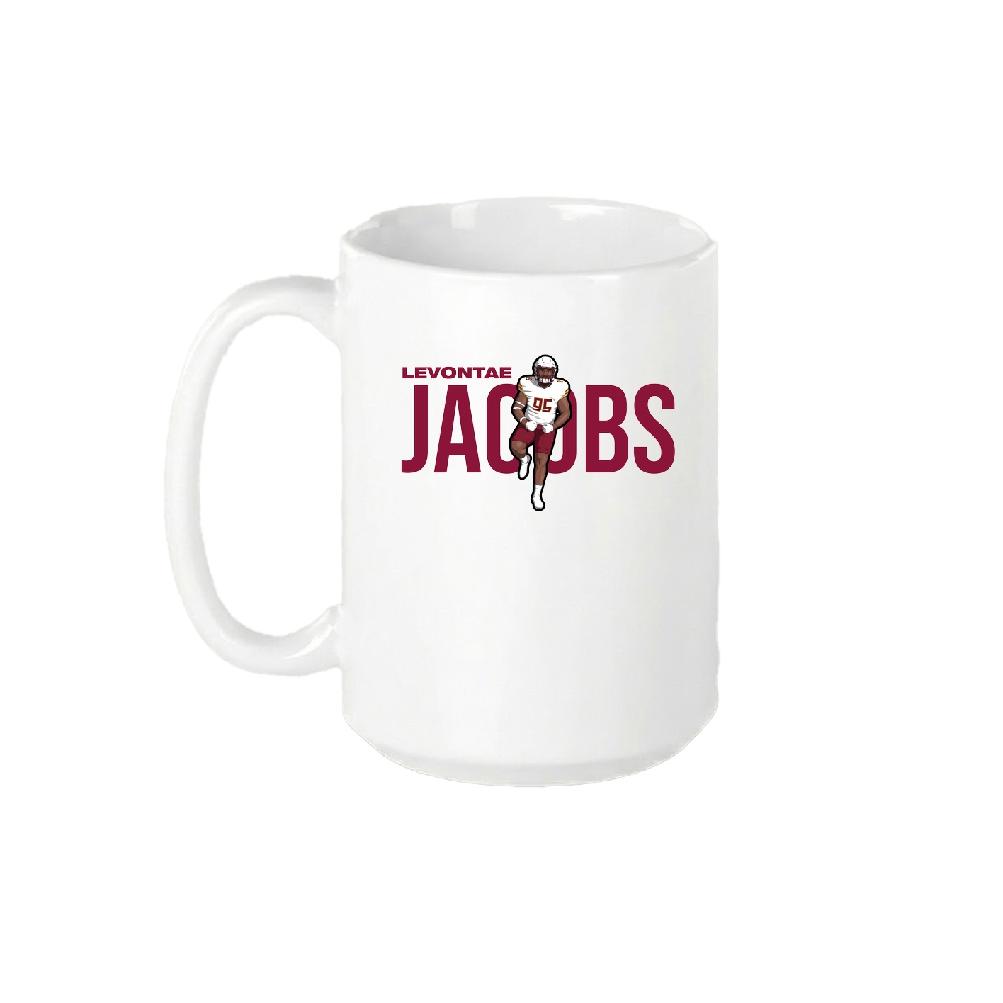 15oz Coffee Mug — Player Name in White