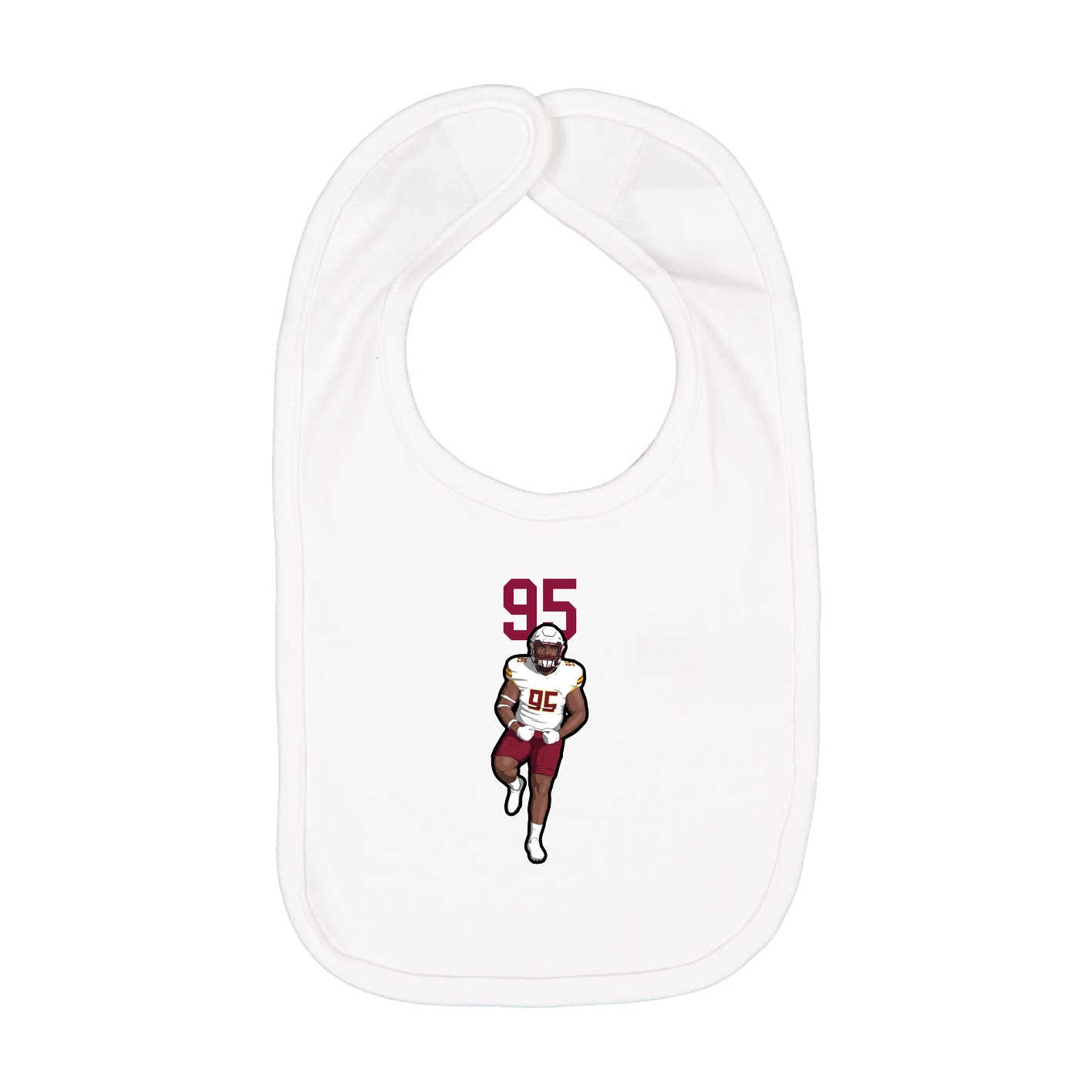 Infant Bib — Number Top in White