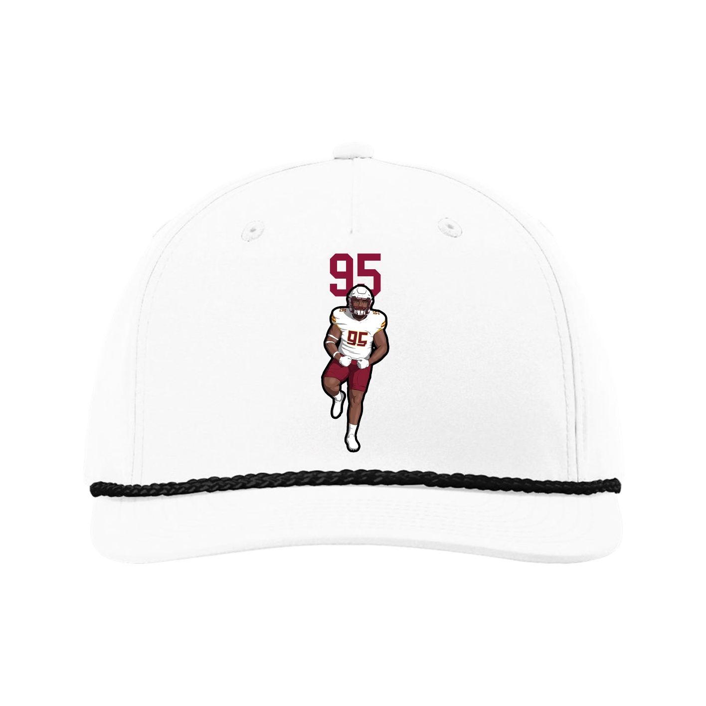 Five-Panel Classic Rope Cap — Number Top in White
