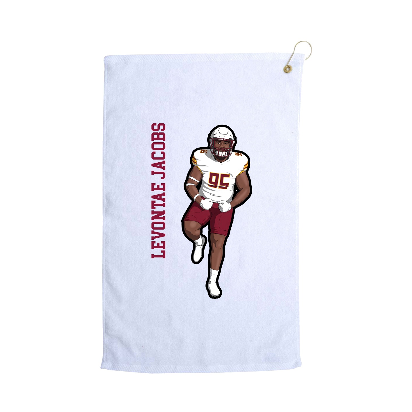 Golf Towel — Name Vertical in White