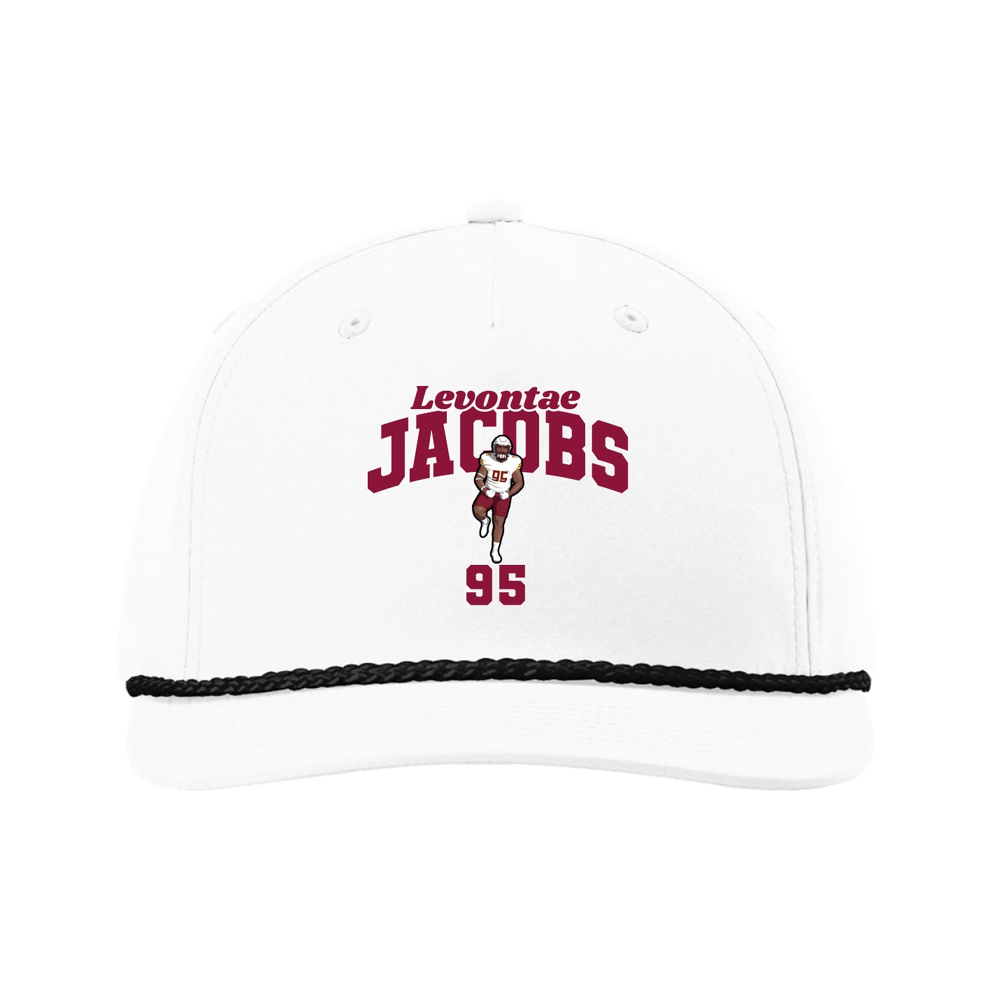 Five-Panel Classic Rope Cap — Signature Arch in White