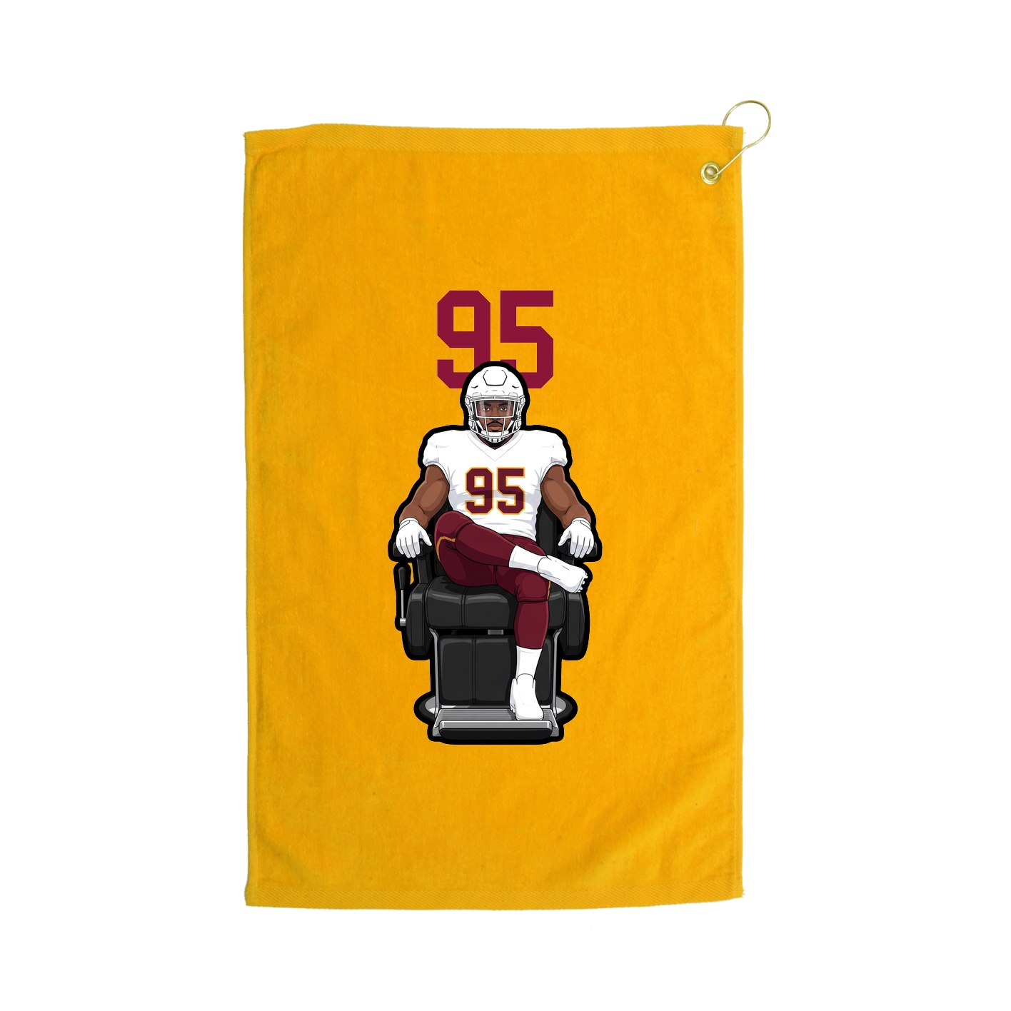 Golf Towel — Number Top in Gold