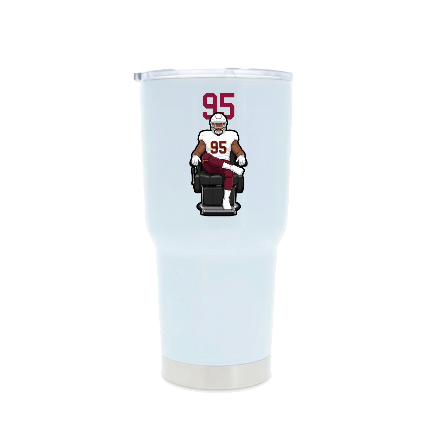 30oz Stainless Steel Tumbler — Number Top in White