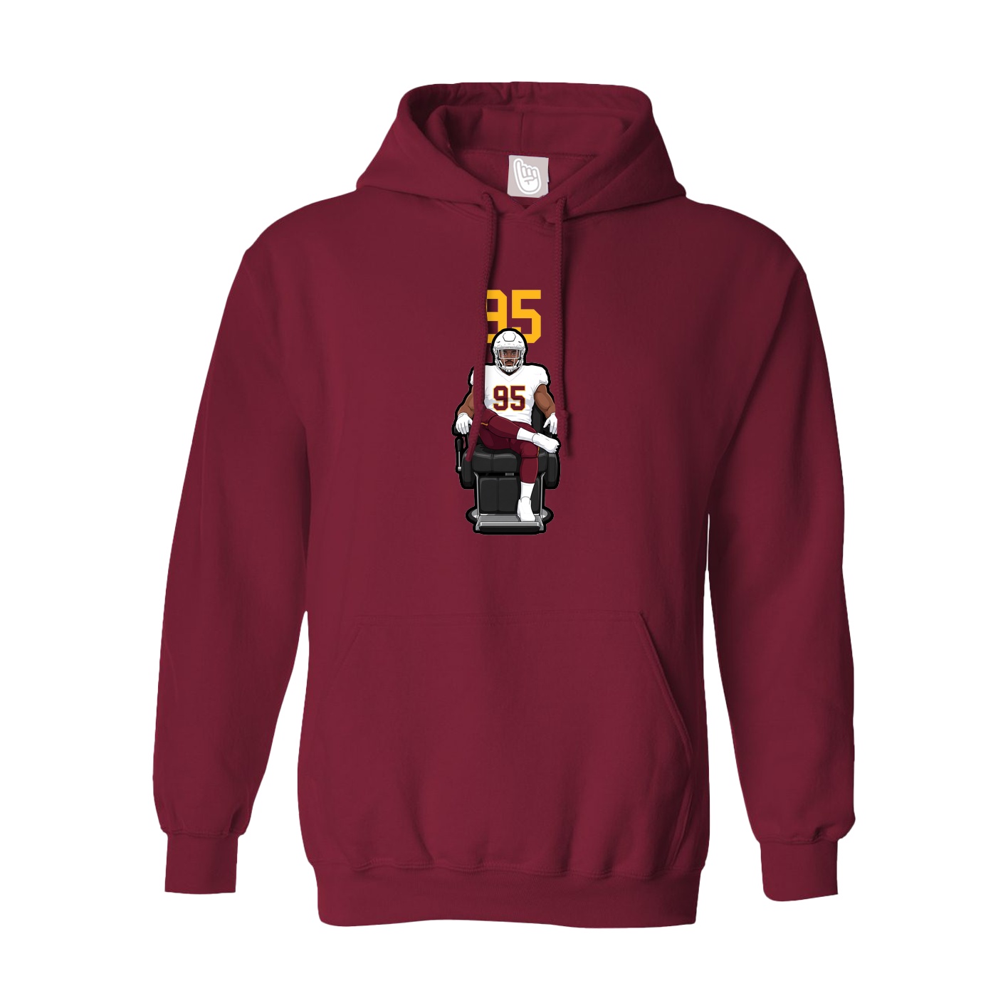 Hoodie — Number Top in Cardinal