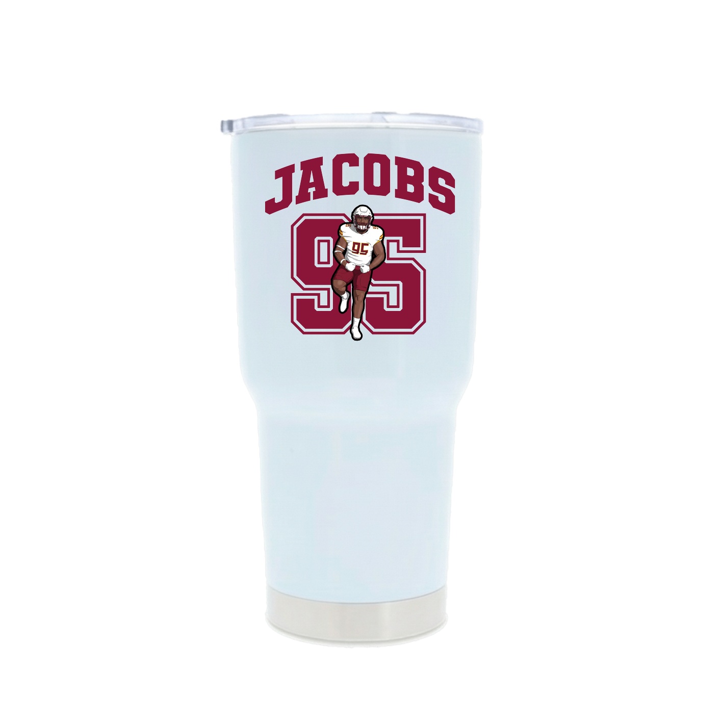 30oz Stainless Steel Tumbler — Number in White