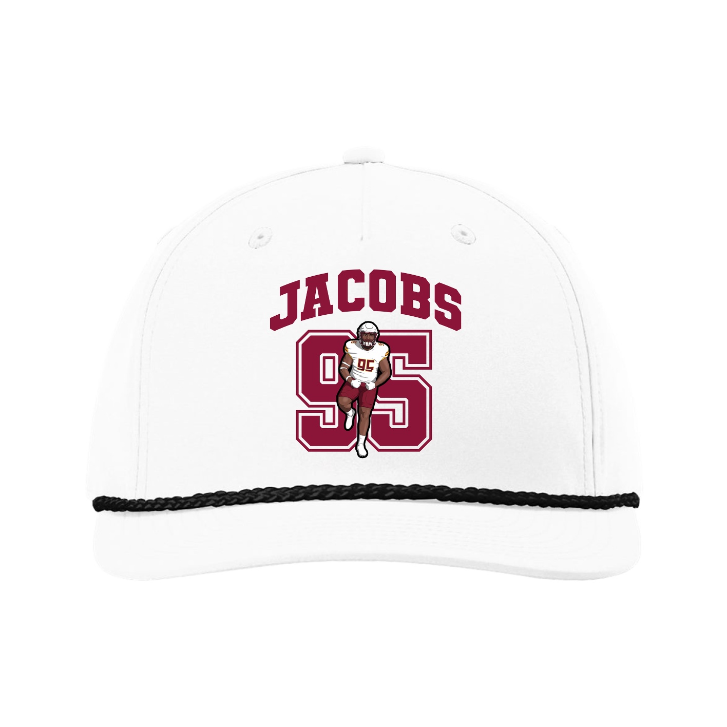 Five-Panel Classic Rope Cap — Number in White